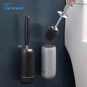 Ensemble de <span class=keywords><strong>brosse</strong></span> de <span class=keywords><strong>toilette</strong></span> en <span class=keywords><strong>silicone</strong></span> de style nordique de luxe à fixer au mur pour le nettoyage de la salle de bain, avec base en plastique pour <span class=keywords><strong>brosse</strong></span> de <span class=keywords><strong>toilette</strong></span> - Product Image 2