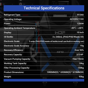 Máquina <span class=keywords><strong>de</strong></span> Recuperación y <span class=keywords><strong>Carga</strong></span> <span class=keywords><strong>de</strong></span> Aire Acondicionado <span class=keywords><strong>R134A</strong></span> Totalmente Automática, Compatible con ISV Charge, Pequeña, Puede Cargar X870 para Todos los Autos - Product Image 4