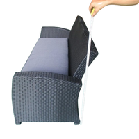 PLWICKER Langet Ensemble de salon de jardin moderne pliable 4 pièces en rotin, mobilier d'extérieur fabriqué au Vietnam, emballé en carton