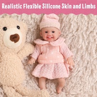 16 cm Mini Reborn Babypuppen Süßes Mädchen Vollsilikon-Körper Bestes Geschenk für Kinder