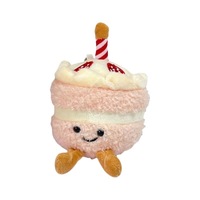 Porte-clés Peluche Gâteau d'Anniversaire Série Fruits Mignons, Jouet Doux en Peluche Courte Rembourrée, Cadeau