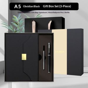 Office Stationery Corporate Business Promotional <b>Gifts</b> Set PU Leather Pen Notebook Customized Logo Customized Color Handmade - Product Image 1