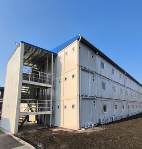 Maison préfabriquée en conteneur pour dortoir de camp minier, installation rapide, 20 unités, <span class=keywords><strong>logement</strong></span> de chantier à déploiement rapide pour projet d'urgence - Product Image 1