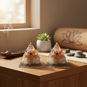 Pyramide d'Orgone en Cristal de Quartz 7 Chakras Faite à la Main en Gros avec Copeaux de Pierre, Bobine de Cuivre Reiki Chargée et Artisanat en Pierres Semi-Précieuses Feng Shui - Product Image 3