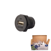 LSHITECH USB 2.0 Type-A Female Panel Mount Connector 22.5mm Cutout with Hex Nut for Industrial Control Panel
