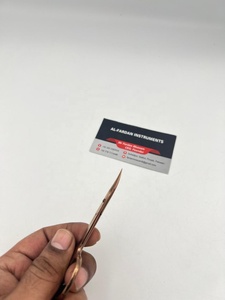 Ciseaux professionnels pour la coupe des cuticules, couleur or rose plasma, lame incurvée et tranchante, acier inoxydable, ciseaux pour manucure et pédicure - Product Image 2