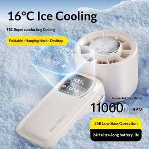 <b>Mini</b> Portable Desktop Neck Hanging Handheld Fan Outdoor Personal <b>Cooler</b> High Speed Semiconductor Cooling - Product Image 5