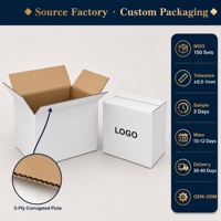 Boîte en carton ondulé blanc personnalisée pour l'expédition de colis e-commerce avec logo imprimé sur mesure, boîtes en carton résistantes aux chocs