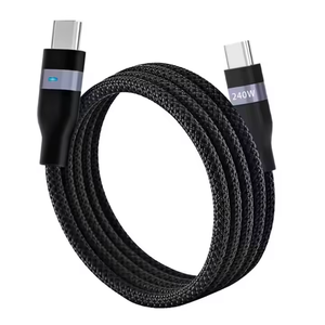 Câble de charge rapide PD240W, câble de charge tressé en nylon avec bande lumineuse, adapté à l'<span class=keywords><strong>iPhone</strong></span> 15 16, câble double tête type C - Product Image 6