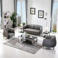 Einfaches Büro-Geschäftssofa Günstiges PU-Ledersofa Couchtisch-Set Büromöbel Synthetisches Leder Modulares Modernes Schlafzimmer