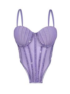 2026 New Pleated Bust Rhinestone Mesh Corset Top Women Luxury Waist Trainer <strong>Faja</strong> <strong>Colombiana</strong> Plus Size Elegant Shapewear - Product Image 6