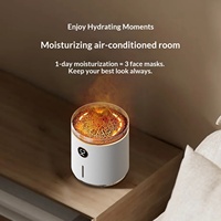 Nouveau Diffuseur d'Arômes Volcanique à Jet d'Anneau, Brumisation Ultrasonique, Minuteur/Aide au Sommeil, Fonctionnement Silencieux, Éclairage Ambiant, Huile Essentielle