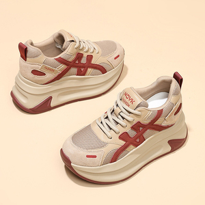 Nuevas llegadas Primavera 2026: Zapatos casuales de mujer con tacón elevado, suela gruesa, estilo retro, transpirables, de malla, tipo Dad Shoes - Product Image 5