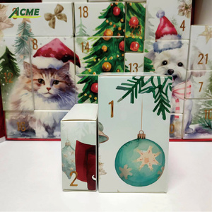 Boîte pliante artisanale <span class=keywords><strong>de</strong></span> haute qualité avec logo imprimé <span class=keywords><strong>de</strong></span> Noë<span class=keywords><strong>l</strong></span>, recyclable, <span class=keywords><strong>calendrier</strong></span> <span class=keywords><strong>de</strong></span> <span class=keywords><strong>l</strong></span>'avent personnalisé <span class=keywords><strong>de</strong></span> 24 jours, boîte cadeau avec ruban - Product Image 3