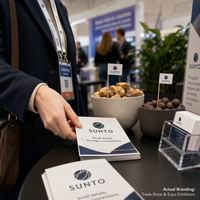 Drapeau alimentaire en papier personnalisé, rond |   Impression numérique standard pour les exposants de salons professionnels et d'expositions