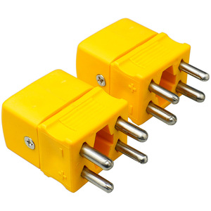 Conector macho y hembra para termopar tipo DTC-K-M/FK, enchufe doble, conector redondo hueco de cuatro pines. - Product Image 1