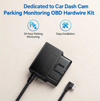 Kit de Cableado para Cámara de Coche OBD a USB C, Cable de Alimentación con Monitorización de Estacionamiento, Convertidor de Voltaje Integrado 5V 3A 3.2M, Plug and Play para DVR y GPS de Coche