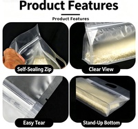 Sachet Doypack Transparent de Haute Qualité avec Poignée, Sac Ziplock Personnalisé pour Aliments, Noix, Riz, Emballage Anti-Humidité