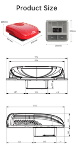 ระบบปรับอากาศบนหลังคาแบบรวม ยูนิเวอร์แซล 2600W 12V 24V สำหรับรถบรรทุก - Product Image 6