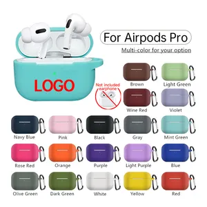 Bán Hot mềm Silicone chống sốc bảo vệ Bìa trường hợp với Carabiner cho AirPods Pro trường hợp với móc