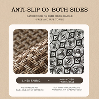 Woven Linen Kitchen Runner Rug Water Absorbent Non Slip Non Woven Bottom Durable Washable Long Floor Mat for Kitchen Entry