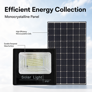 <span class=keywords><strong>Projecteur</strong></span> LED <span class=keywords><strong>solaire</strong></span> extérieur 100W-500W, lampe de jardin lumineuse étanche IP65 avec télécommande et minuterie - Product Image 2