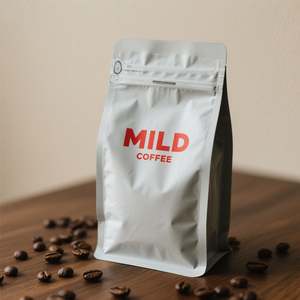 Bolsas de café y té de aluminio portátiles de plástico con impresión UV personalizada, bolsa de pie de 100g con cremallera y válvula para embalaje de café - Product Image 3