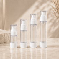 Flacon cosmétique vide en plastique AS avec pompe pulvérisatrice sans air, idéal pour les voyages, pour lotion et tonique, disponible en 5ml, 10ml, 15ml, 30ml, 50ml, 80ml, 100ml