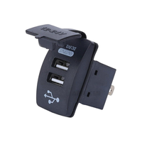 Chargeur de voiture double USB 5V 3.1A étanche avec interrupteur à bascule et cache-poussière, LED bleue pour voiture, bateau, marine, camping-car, VTT, UTV