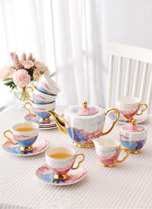 Ensemble de tasses à café en porcelaine fine de style européen, petit luxe, salon britannique, ensemble de thé de l'après-midi, ensemble d'eau - Product Image 5