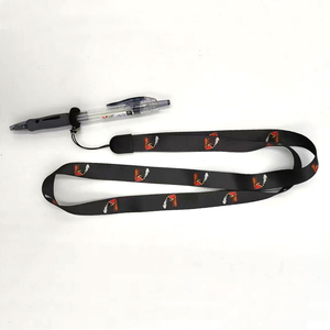 Cordon de cou promotionnel en polyester durable avec porte-stylo et anneau en <span class=keywords><strong>caoutchouc</strong></span>, imprimé par sublimation à transfert thermique - Product Image 1