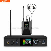 Système IEM sans fil professionnel IEM206TFT avec récepteur de poche à écran TFT, 100 canaux, portée de 80 mètres, émetteur montable en rack