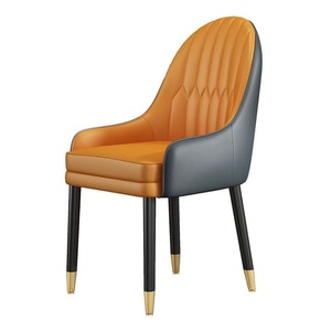 Silla <span class=keywords><strong>de</strong></span> Comedor <span class=keywords><strong>de</strong></span> Alta Gama con Brazos <span class=keywords><strong>de</strong></span> Cuero, Respaldo Acolchado Vertical, Patas <span class=keywords><strong>de</strong></span> Metal Negro Mate, Muebles para Hogar, Restaurante, Hotel - Product Image 2
