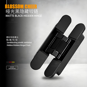 Charnières invisibles robustes en alliage de zinc noir pour <span class=keywords><strong>porte</strong></span> <span class=keywords><strong>intérieure</strong></span>, réglables en 3D, à fermeture douce, avec vis dissimulées - Product Image 4