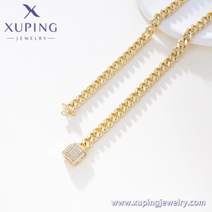 X001158709 XUPING Set Gioielli Placcato Oro 14K con <span class=keywords><strong>Tartaruga</strong></span> Smaltata e Zirconi Sintetici, Collana e Bracciale a Catena Cubana con <span class=keywords><strong>Tartaruga</strong></span> Portafortuna - Product Image 6
