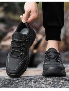 Zapatos de Senderismo para Hombre Otoño/Invierno, Impermeables, Antideslizantes, con Aumento de Altura, Parte Superior de Malla de Cuero Genuino, Zapatos de Seguridad para Exteriores - Product Image 2