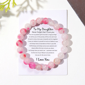 Colorful Natural Stone <b>Crystal</b> Beaded Elastic <b>Bracelet</b> With Card For Mom Gift Women's Jewelry - Product Image 4