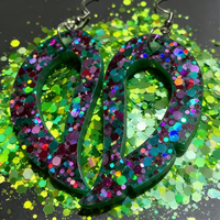 Paillettes holographiques épaisses 3D écologiques en PET, 2 oz (57 g/sachet), 50 pièces MOQ, 24 couleurs, pour nail art/artisanat DIY