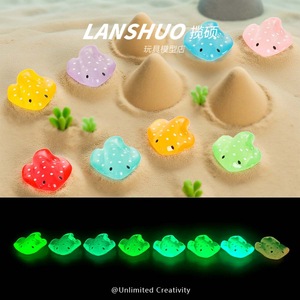 Abalorios de resina de dibujos animados Lanshuo que brillan en la oscuridad para joyería DIY, llaveros, colgantes, diseño de vida marina, regalo unisex - Product Image 1