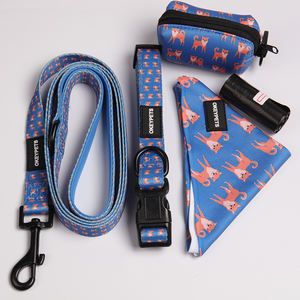 ペット用品新しいデザイナーペット犬ハーネスリーシュと襟メッシュパッド入りカスタムロゴ印刷高級犬Hハーネス小型 - Product Image 3