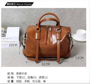 Sac à main Andong pour femmes et filles, en cuir de vache véritable, sac à bandoulière tendance, sacs à main à poignée supérieure - Product Image 4