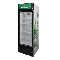 Réfrigérateur commercial personnalisé avec porte vitrée pour supermarché, vitrine réfrigérée pour boissons, congélateur vertical