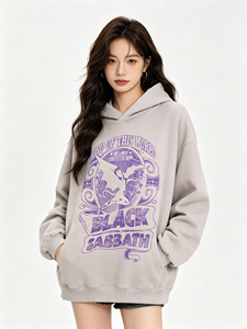 <span class=keywords><strong>Sweat</strong></span> à capuche décontracté de haute qualité Automne Hiver 2026, style rétro, couleur unie, épais, imprimé, coupe oversize, pour le streetwear - Product Image 4
