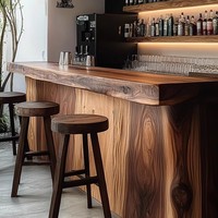 Comptoir de réception haut de gamme en bois massif, style rétro, pour hôtel, bar, caisse, idéal pour salon de thé, restaurant, hall d'hôtel