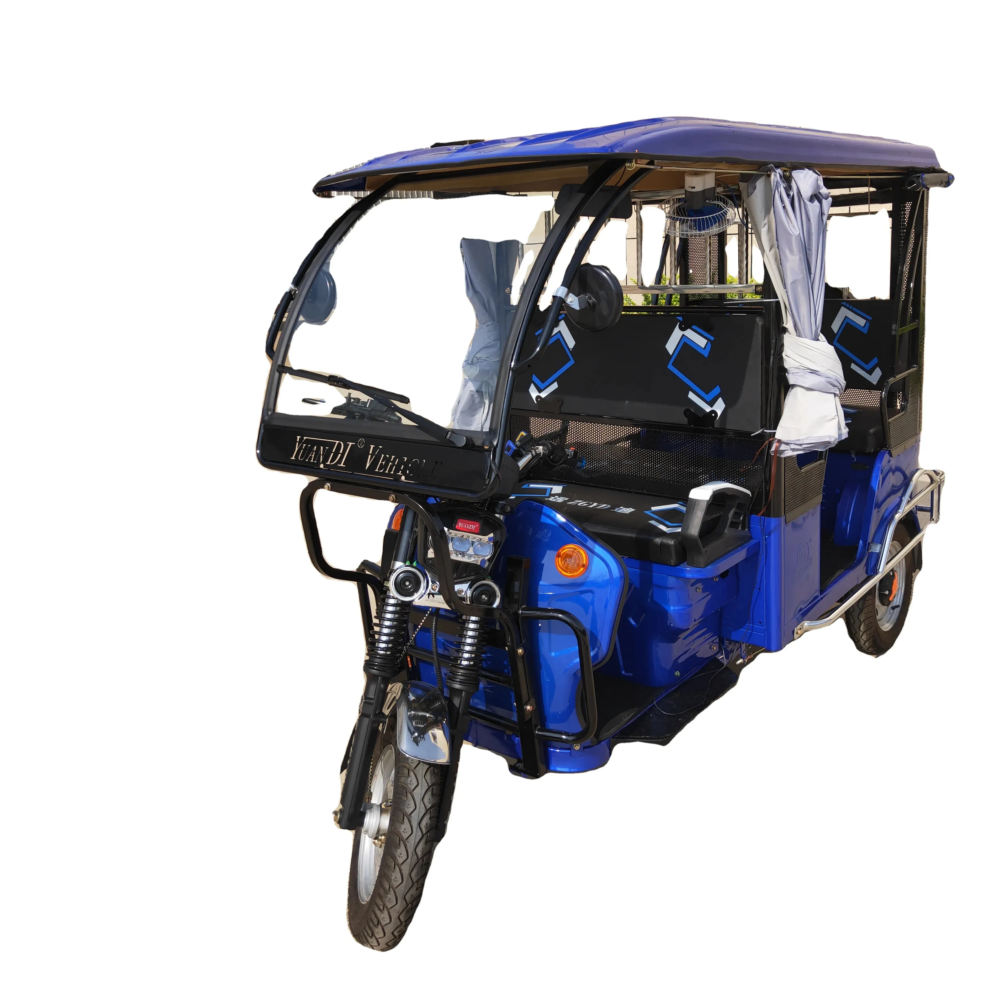 Vente en gros d'usine durable, pousse-pousse à gros moteur puissant, vélo cargo électrique à 3 roues pour adulte, tricycle électrique pour passager