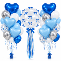 Ensemble de 46 ballons en papier avec nœuds, bulles et cœurs pour la décoration de mariage, d'anniversaire et de fête de la Saint-Valentin