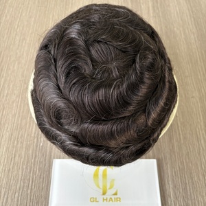 Sistema de Cabello Humano Natural Brasileño con Ondas Naturales, Base de PU y Encaje Suizo Estilo Q6 Transpirable para Hombres - Product Image 4