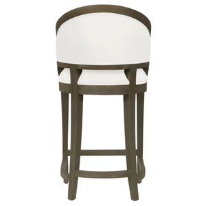 Taburete de barra Sylvie de madera maciza/tapizado en caoba gris cepillada, taburete de barra alto y duradero para el hogar, bar y comedor - Product Image 4
