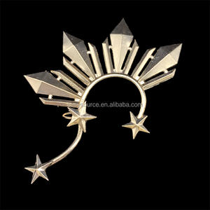 RE4402 Miss Universe Dames Gouden Strass Verstelbare Stervormige Eco-vriendelijke Bruiloft Statement Oorknopjes - Product Image 3