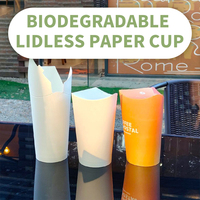Gobelet en papier à double paroi 100 % recyclable et écologique pour thé et café à emporter, avec revêtement à base d'eau, sans couvercle, sans plastique
